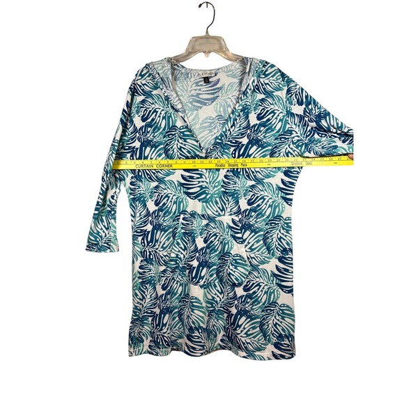 J Valdi Beachwear, Hooded Cover-Up/Summer Dress, Tropical Palm Tree, Size XL - Picture 4 of 7